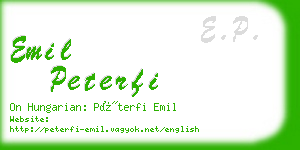 emil peterfi business card